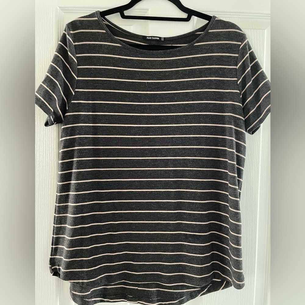 Pink Clover Striped Women’s size Large shirt